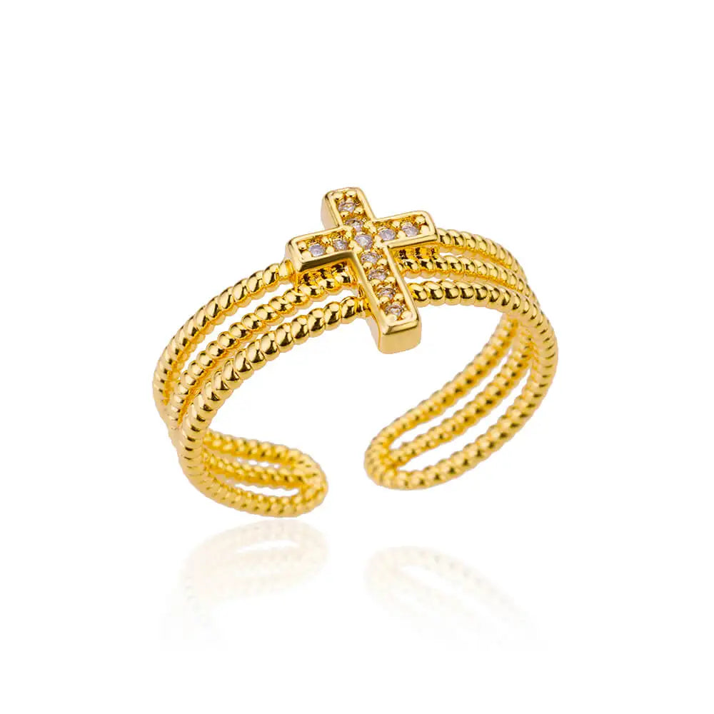 Delaney Vintage Cross Gold Ring