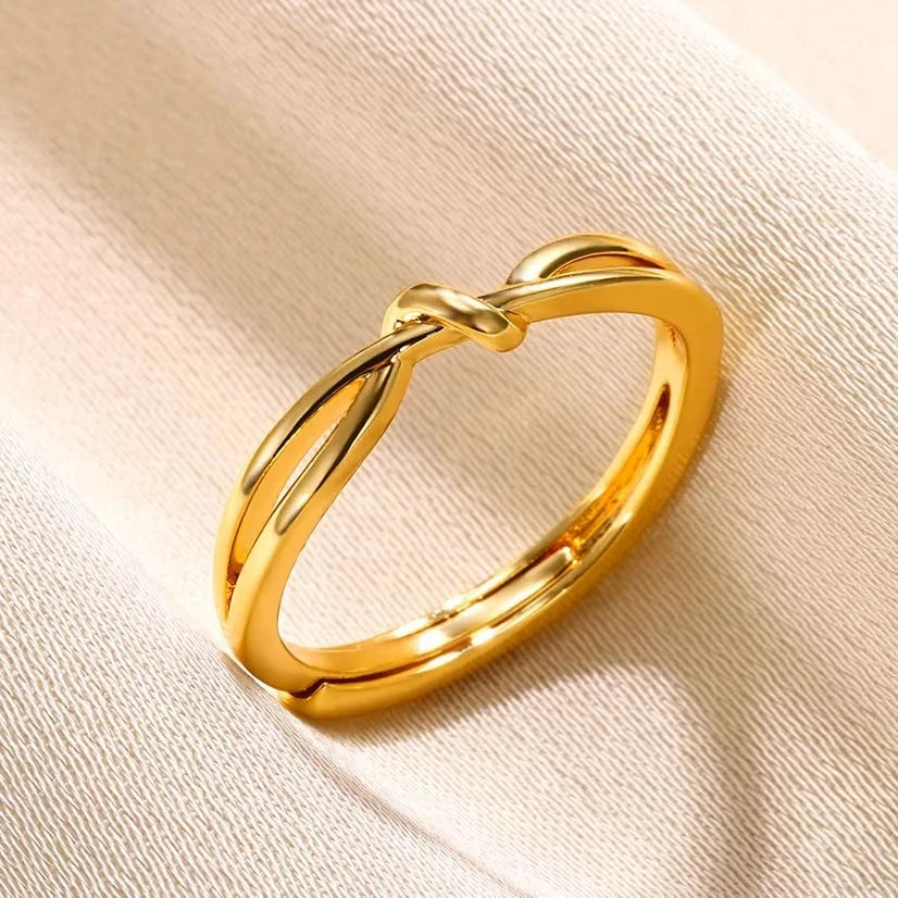 Sylvia Gold Plated Dainty Knot Band
