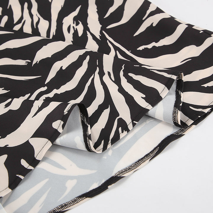 Frida Zebra Print Midi Skirt