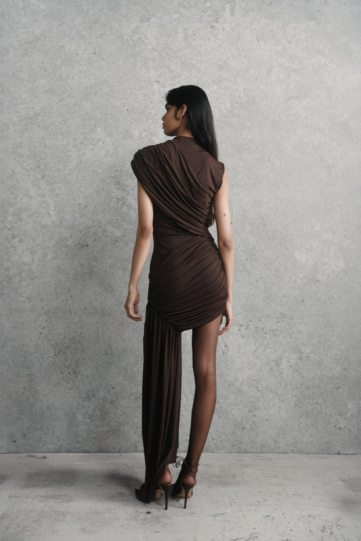 Athena Ribbon Ruched Mini Dress
