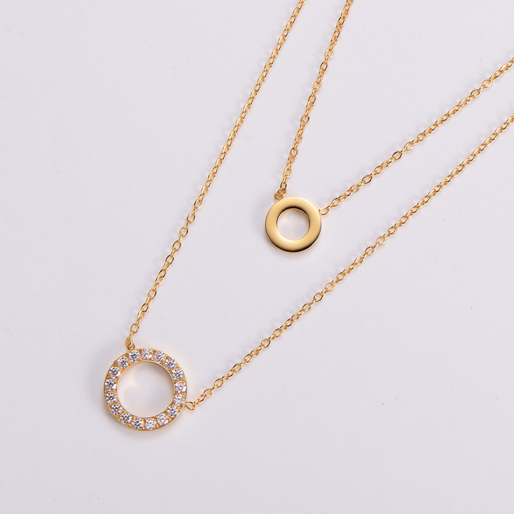 Olivia Double Ring Layered Necklace