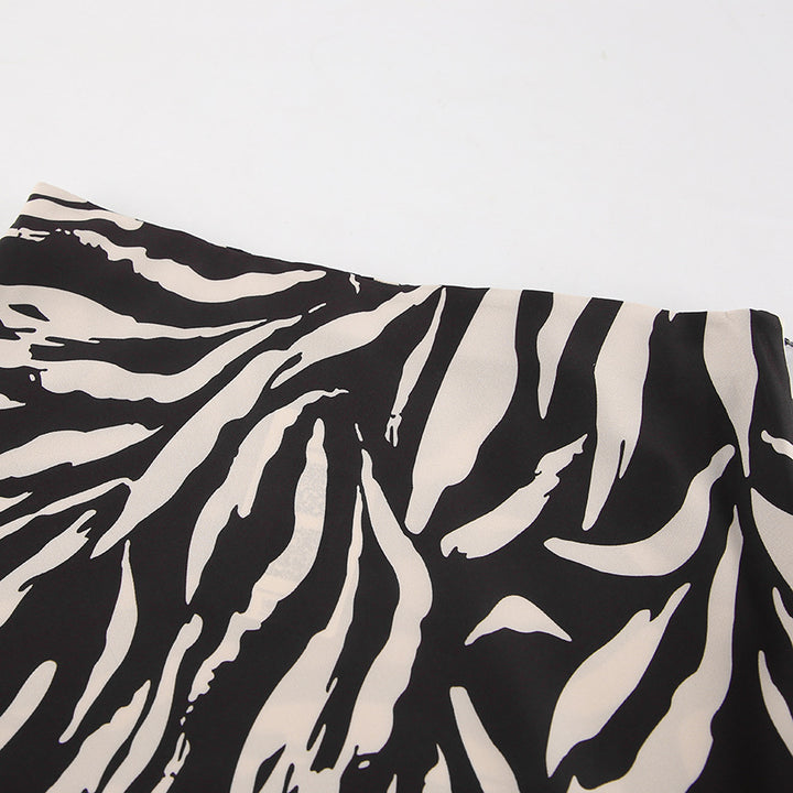 Frida Zebra Print Midi Skirt