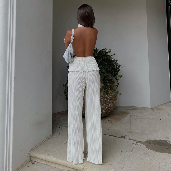 Camille Pleated Halter Set