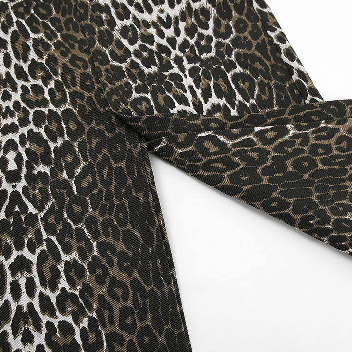 Juna Leopard Print Buttoned Maxi Skirt
