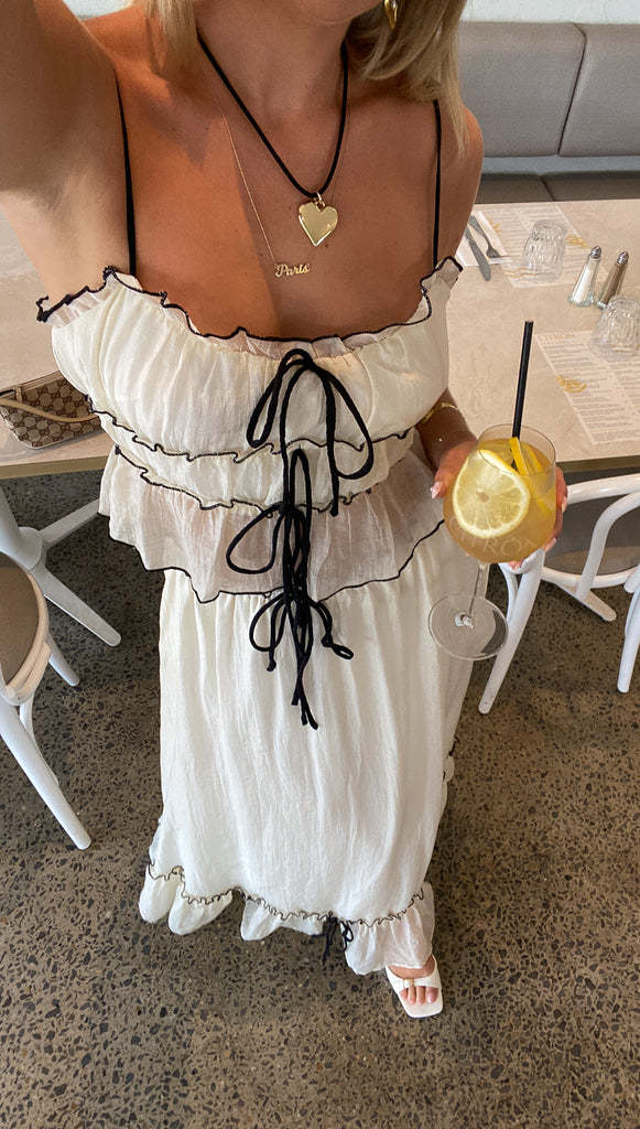Elodi Strappy Bow Top & Maxi Skirt Set