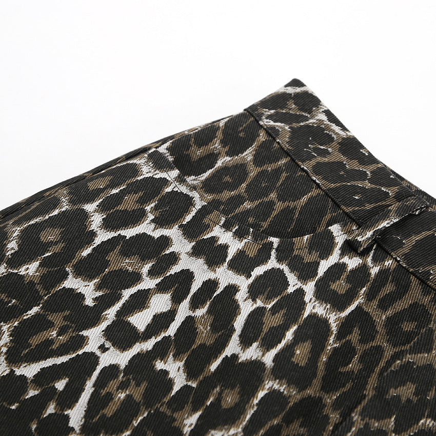 Juna Leopard Print Buttoned Maxi Skirt