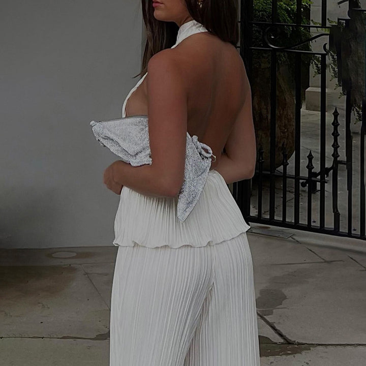 Camille Pleated Halter Set