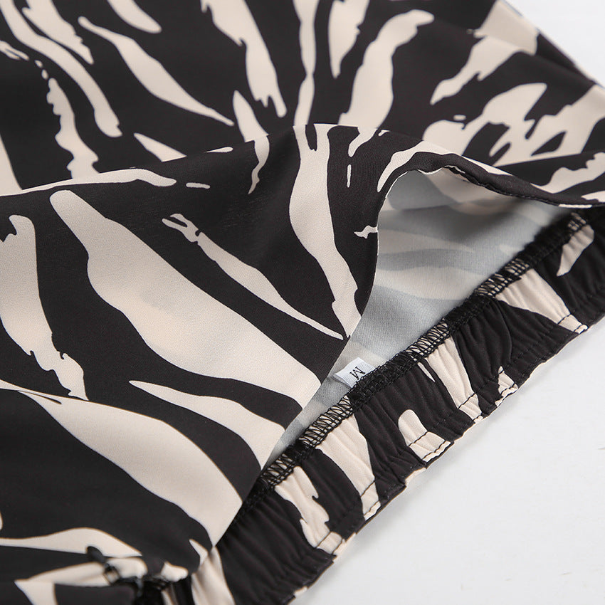 Frida Zebra Print Midi Skirt