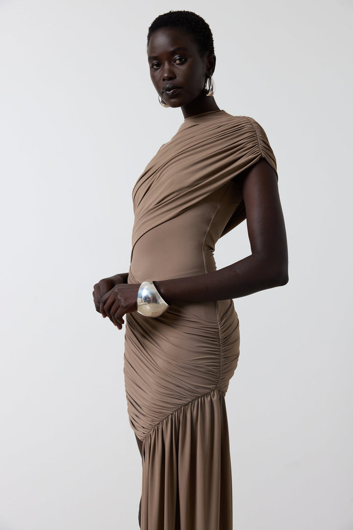 Athena Ribbon Ruched Mini Dress