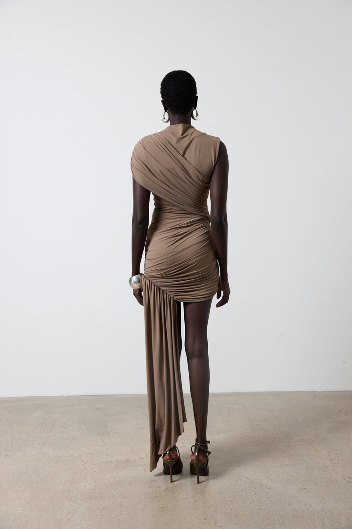 Athena Ribbon Ruched Mini Dress