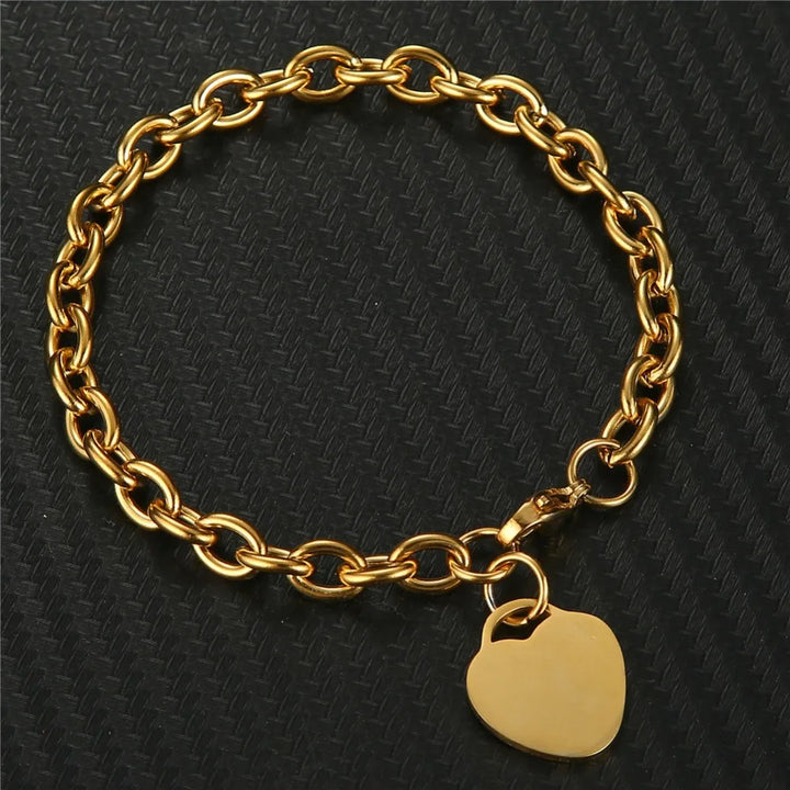 Evie Toggle Chain Heart Charm Bracelet