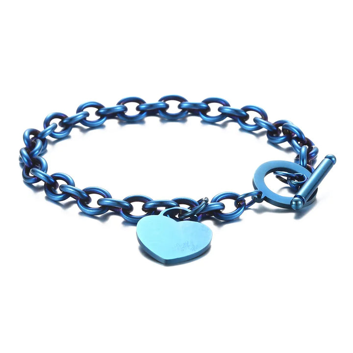 Evie Toggle Chain Heart Charm Bracelet