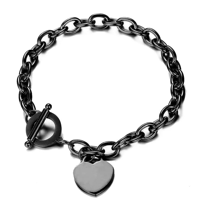 Evie Toggle Chain Heart Charm Bracelet