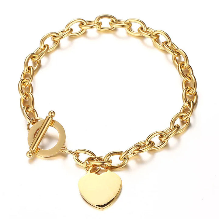Evie Toggle Chain Heart Charm Bracelet