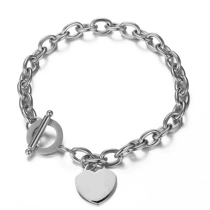 Evie Toggle Chain Heart Charm Bracelet