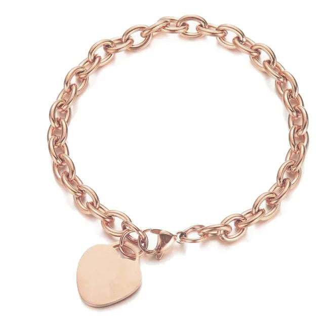 Evie Toggle Chain Heart Charm Bracelet