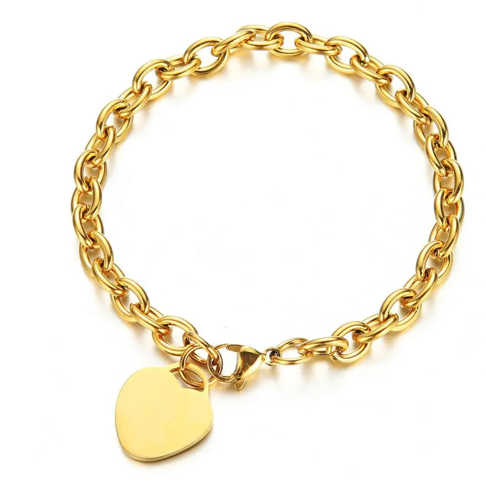 Evie Toggle Chain Heart Charm Bracelet
