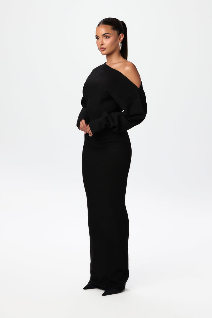 Cambri Off-Shoulder Knit  Maxi Dress