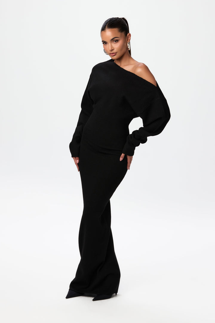 Cambri Off-Shoulder Knit  Maxi Dress