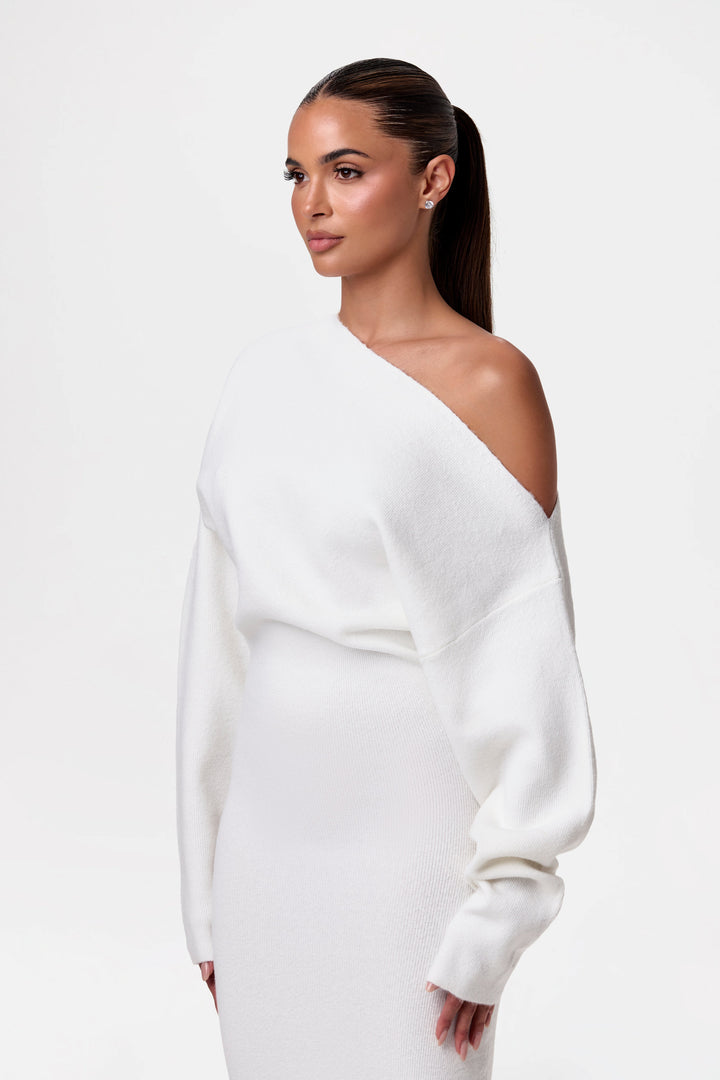 Cambri Off-Shoulder Knit  Maxi Dress
