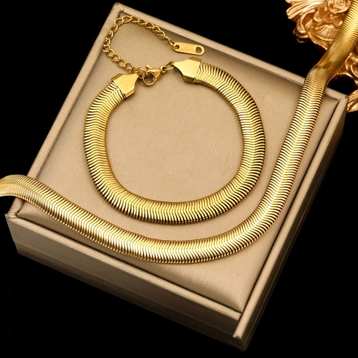Elle Snake Weave Necklace & Bracelet Set