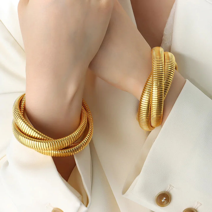Nina Three Laps Cable Braid Bracelet