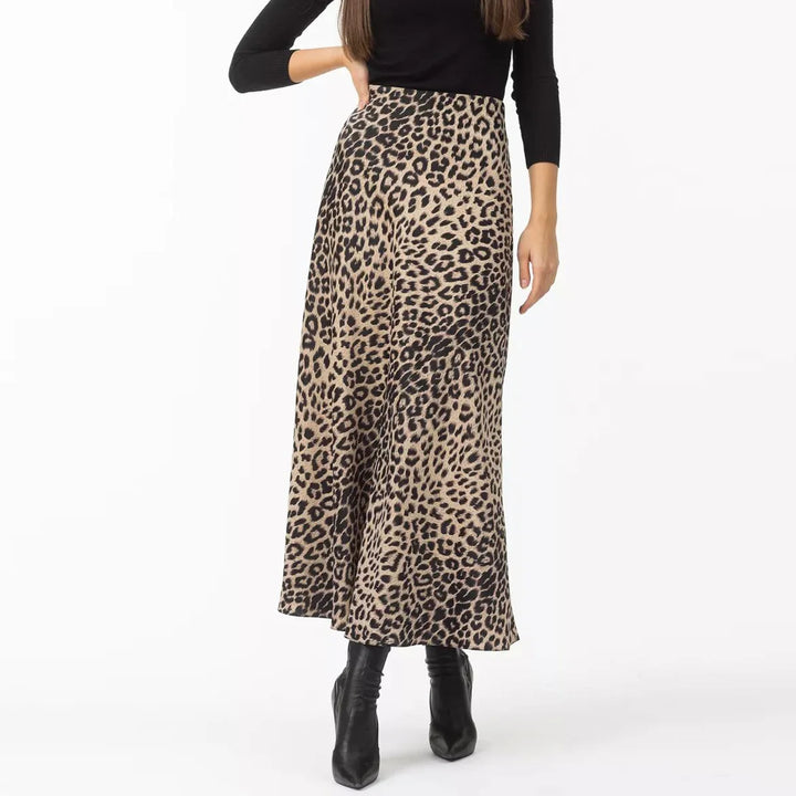 Elsbee Leopard Print Maxi Skirt