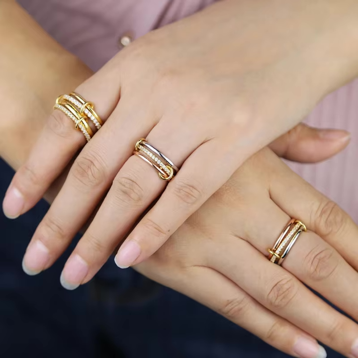 Gianna Interlocked Stone Rings