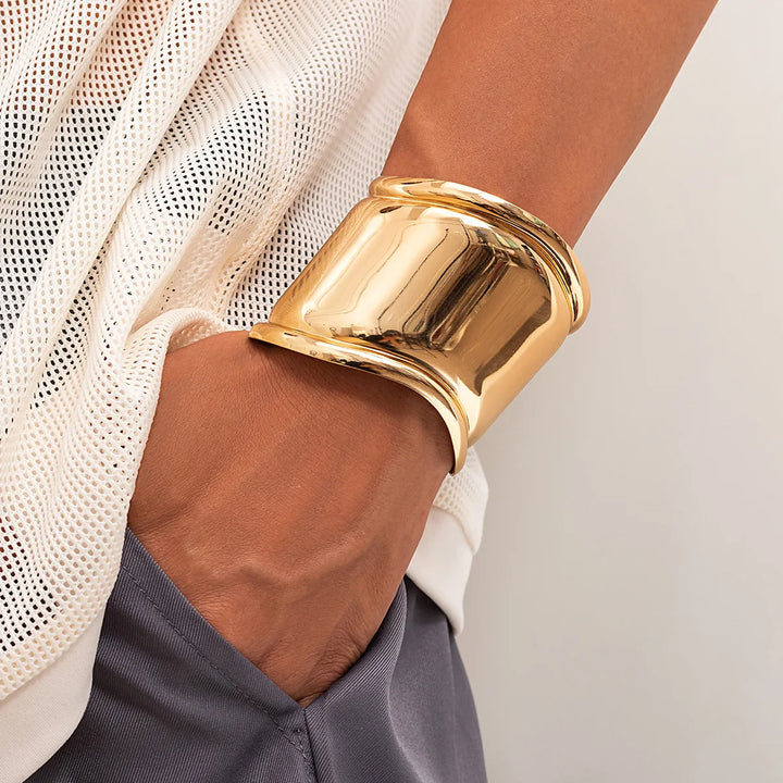 Pharoah Wide Metal Cuff Bracelet