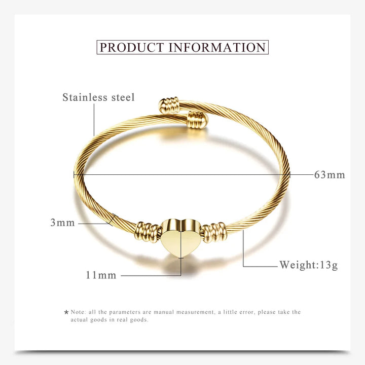 Reba Cable Heart Bangle