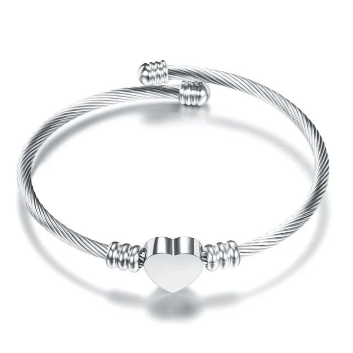 Reba Cable Heart Bangle