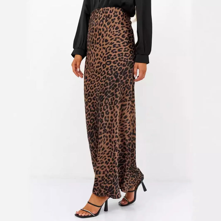 Elsbee Leopard Print Maxi Skirt