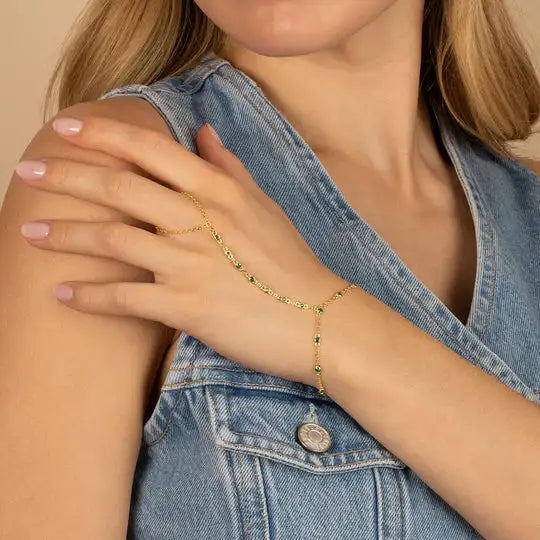 Rowan Bezel Dot Hand Chain