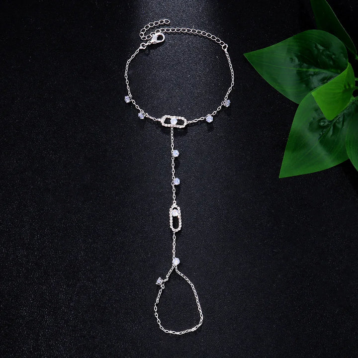 Iris Micro Pave Clip Point Hand Chain