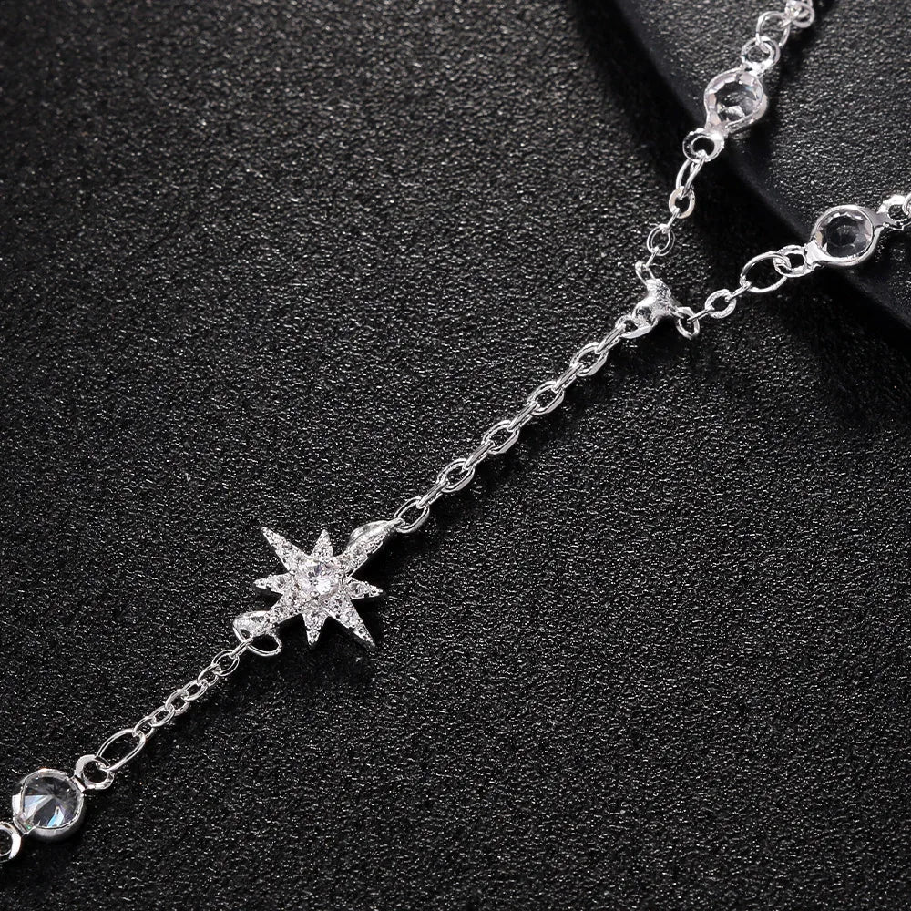 Lyric Star and Stone Point Hand Chain