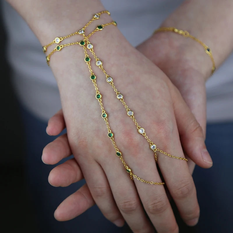 Rowan Bezel Dot Hand Chain