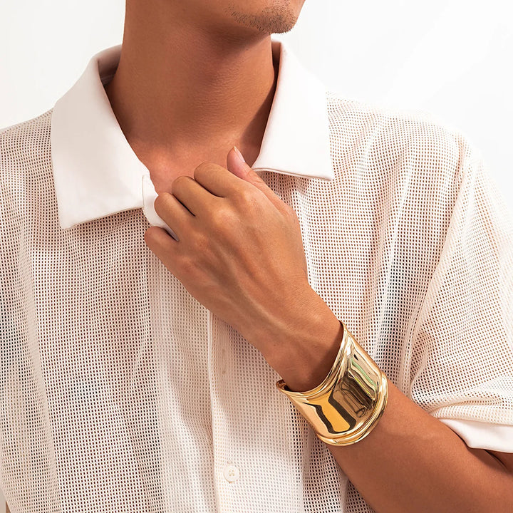 Pharoah Wide Metal Cuff Bracelet