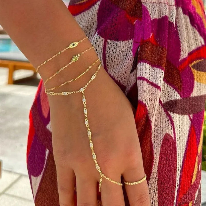 Rowan Bezel Dot Hand Chain