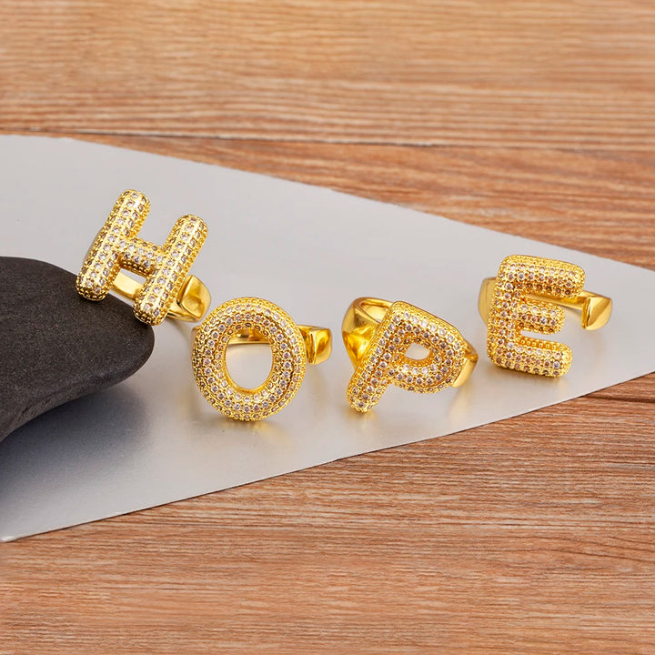 Rosa Letter Ring