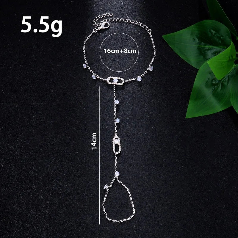 Iris Micro Pave Clip Point Hand Chain