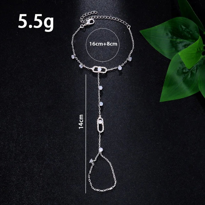 Iris Micro Pave Clip Point Hand Chain