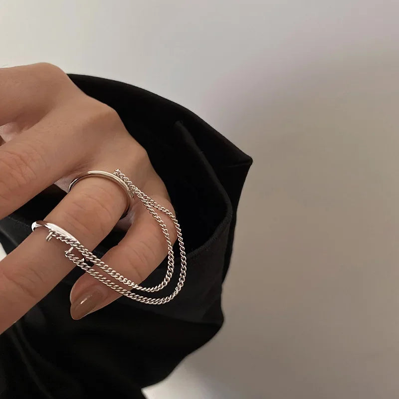 Iva Double Chain Link Rings