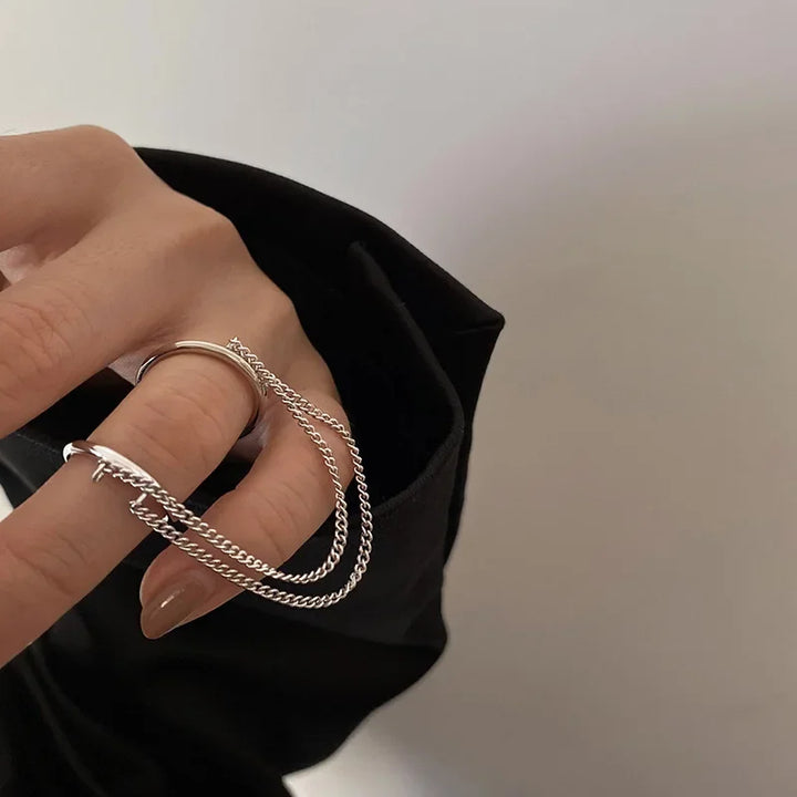 Iva Double Chain Link Rings