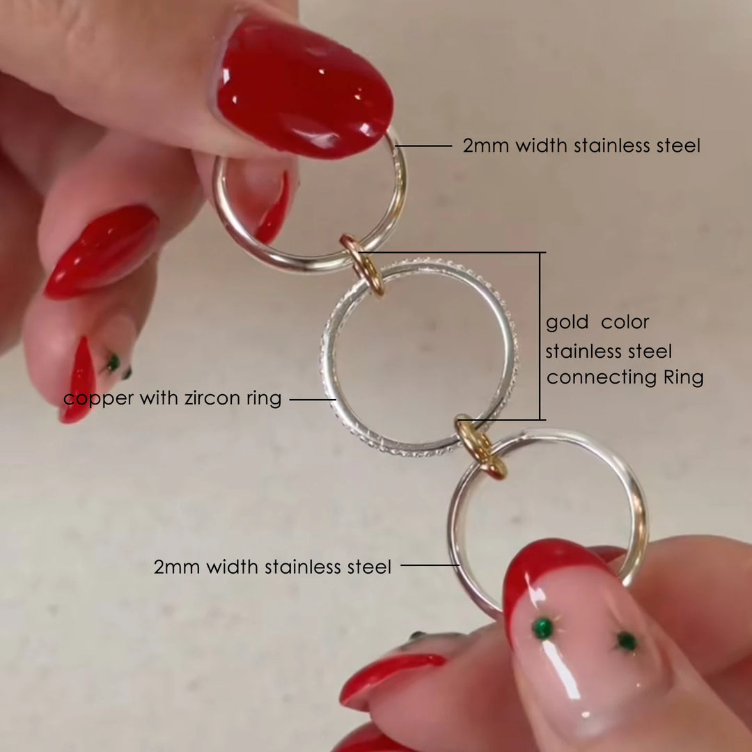 Bellini Single Stone Band Interlocked Ring
