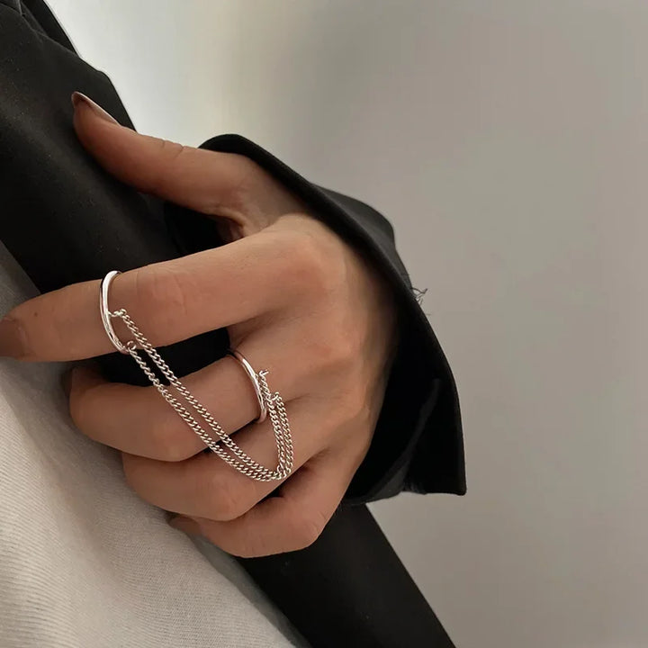 Iva Double Chain Link Rings