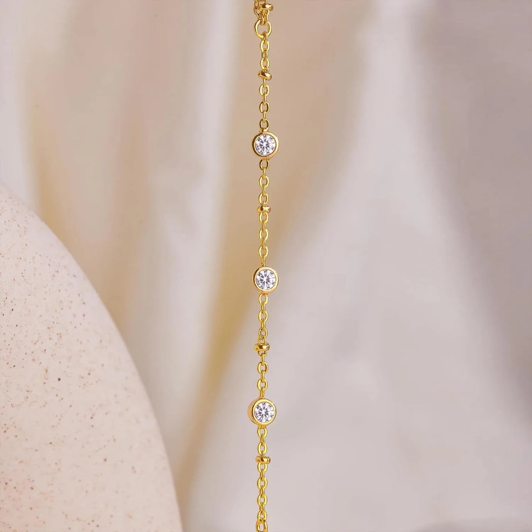 Nelly 3 Stone Gold Plated Hand Chain