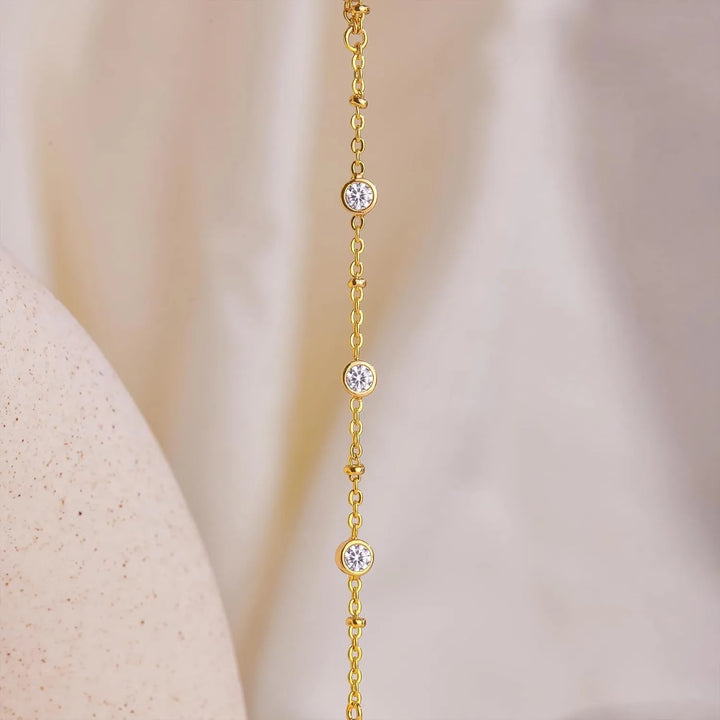 Nelly 3 Stone Gold Plated Hand Chain