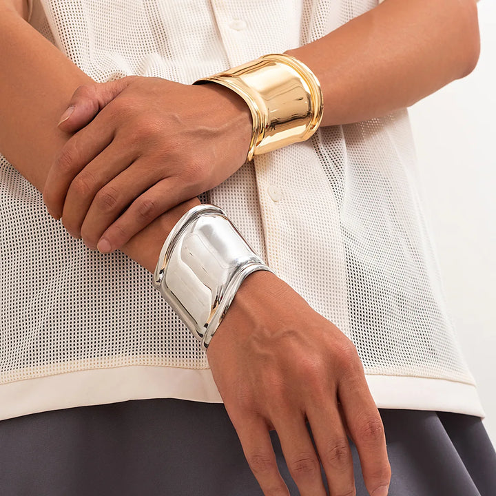 Pharoah Wide Metal Cuff Bracelet
