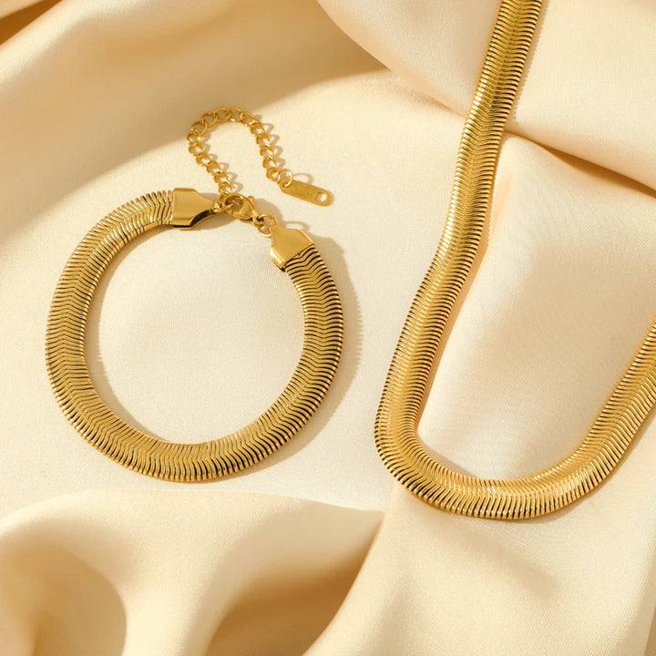 Elle Snake Weave Necklace & Bracelet Set