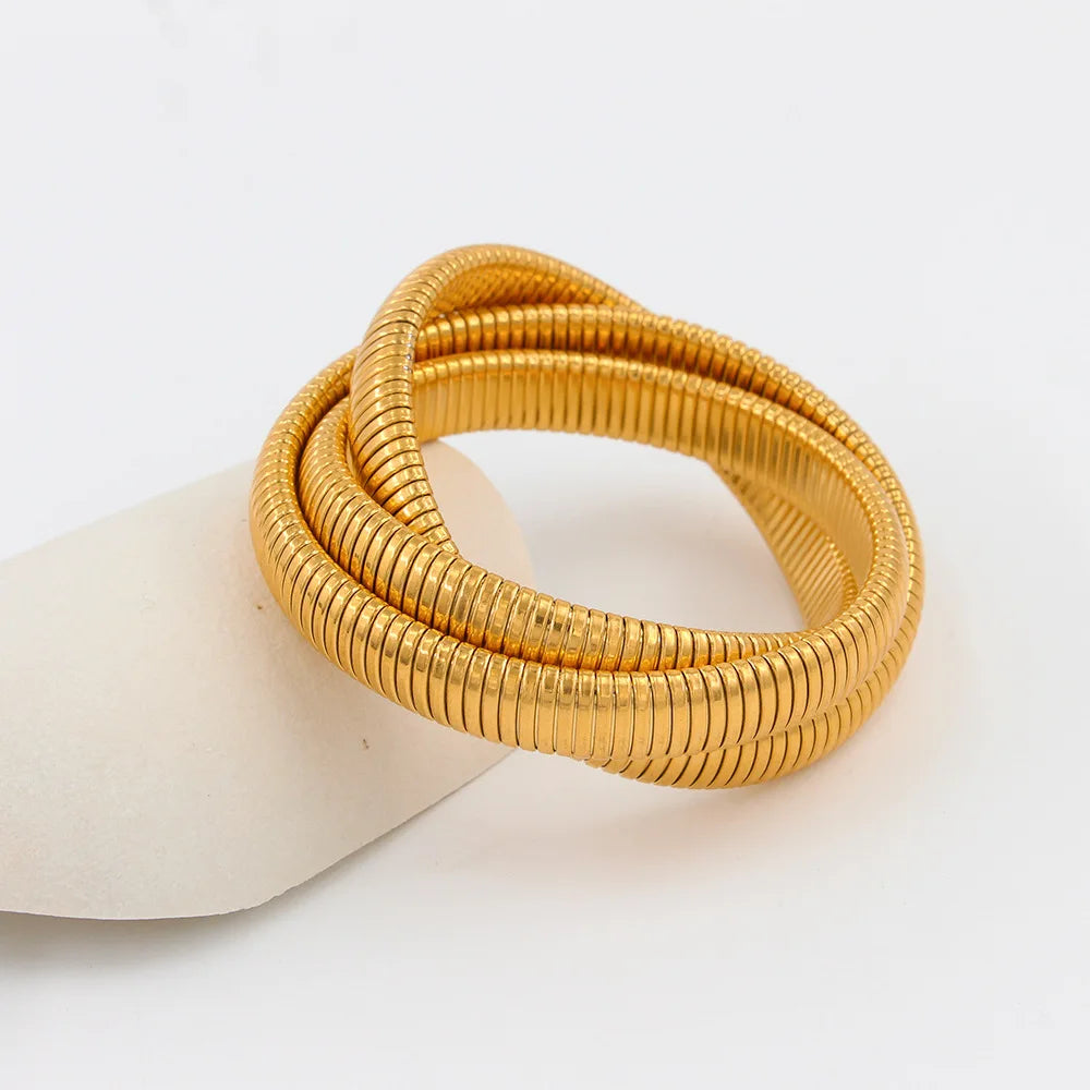 Nina Three Laps Cable Braid Bracelet